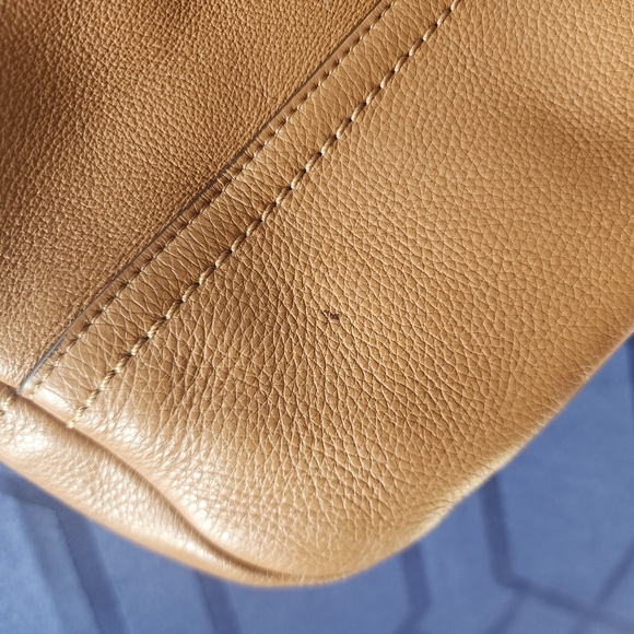 Coach Purse Brown Bag F23293 Pebble Leather Hobo Zip Closure Tan - Picture 8 of 16